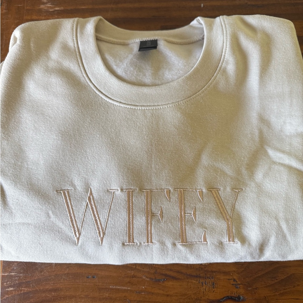 Wifey sand tan sweatshirt 2XL